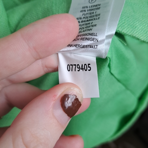 House Of Harlow Light Green Linen Blend Long Double Breasted Blazer Jacket Sz XS - Picture 7 of 8